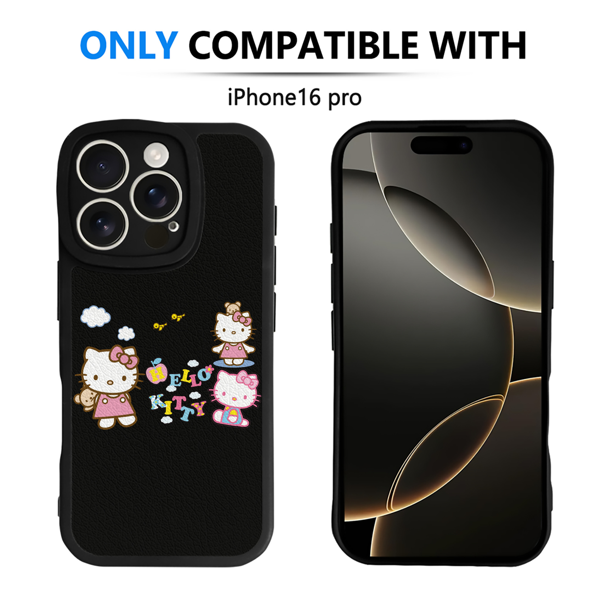 （画像用） Hello Kitty ハローキティ 【iPhone 16シリーズ対応】シリコンスマホケース（レザー調） 材質：シリコン